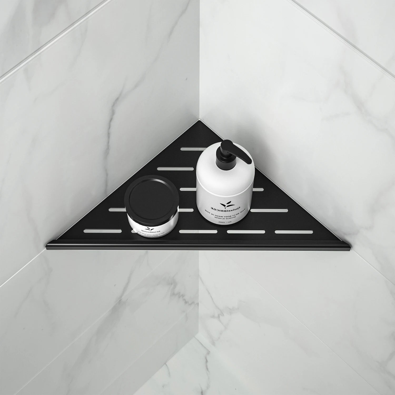 Matte Black Corner Shower Shelf