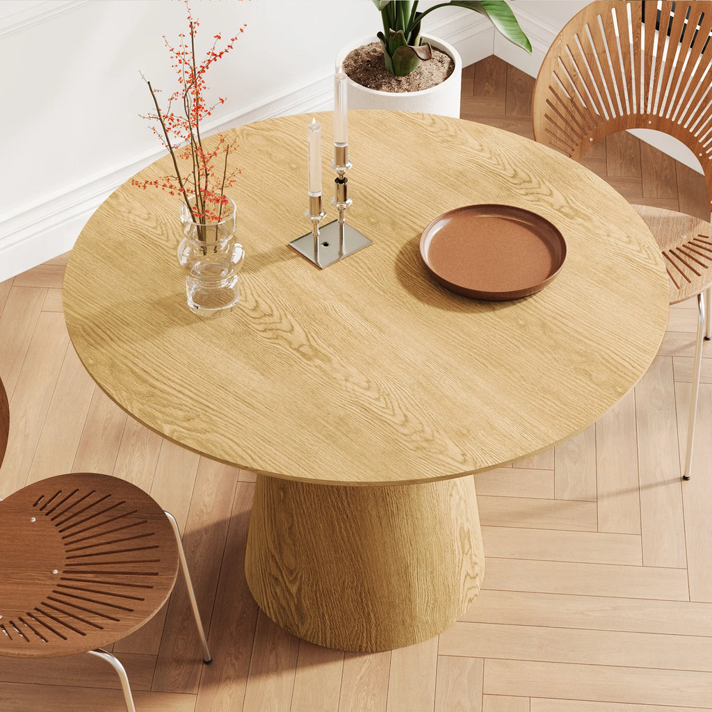 Solid Wood Strip Dining Table Natural Finish Modern Nordic Design for Home Restaurant Workshop Various Settings