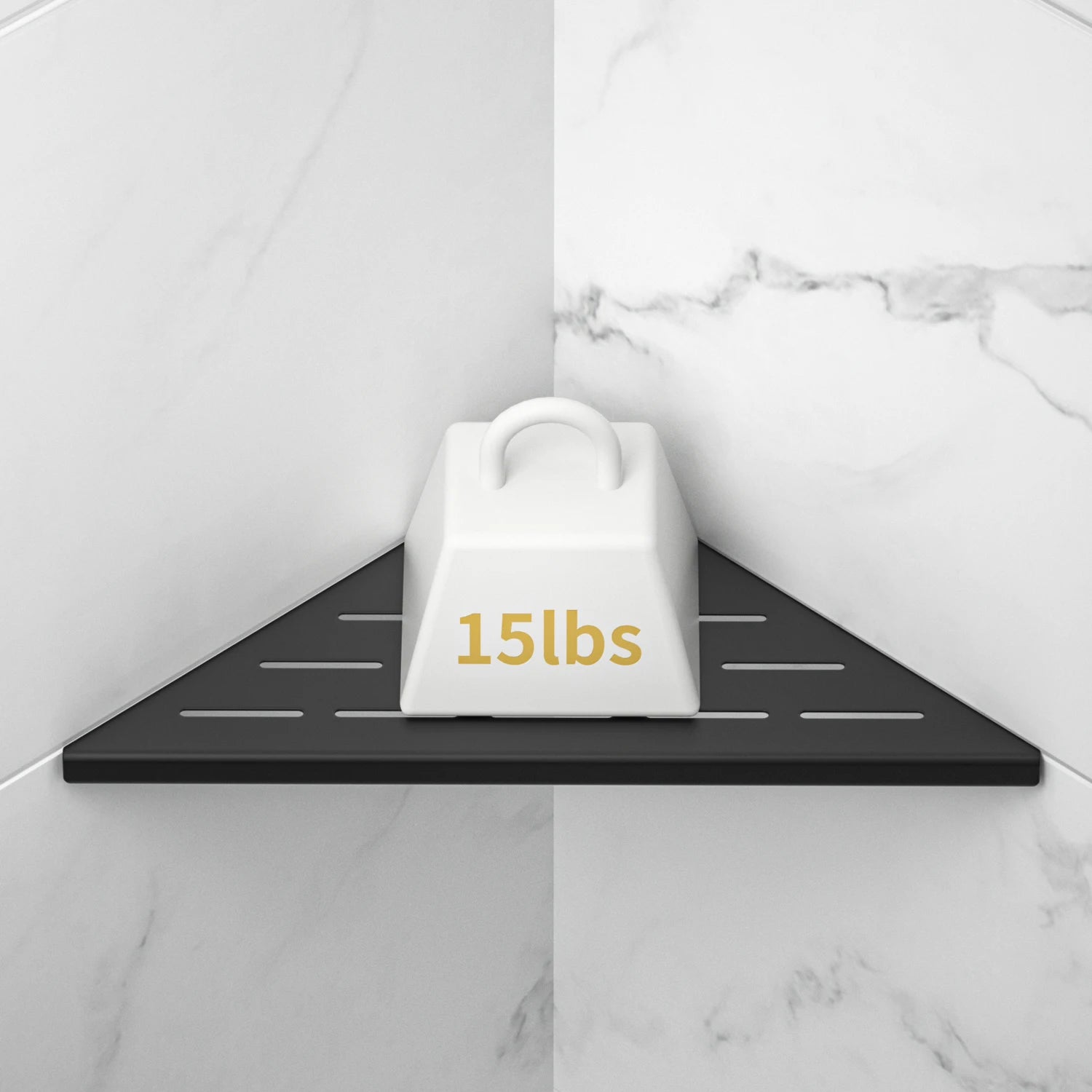 Matte Black Corner Shower Shelf