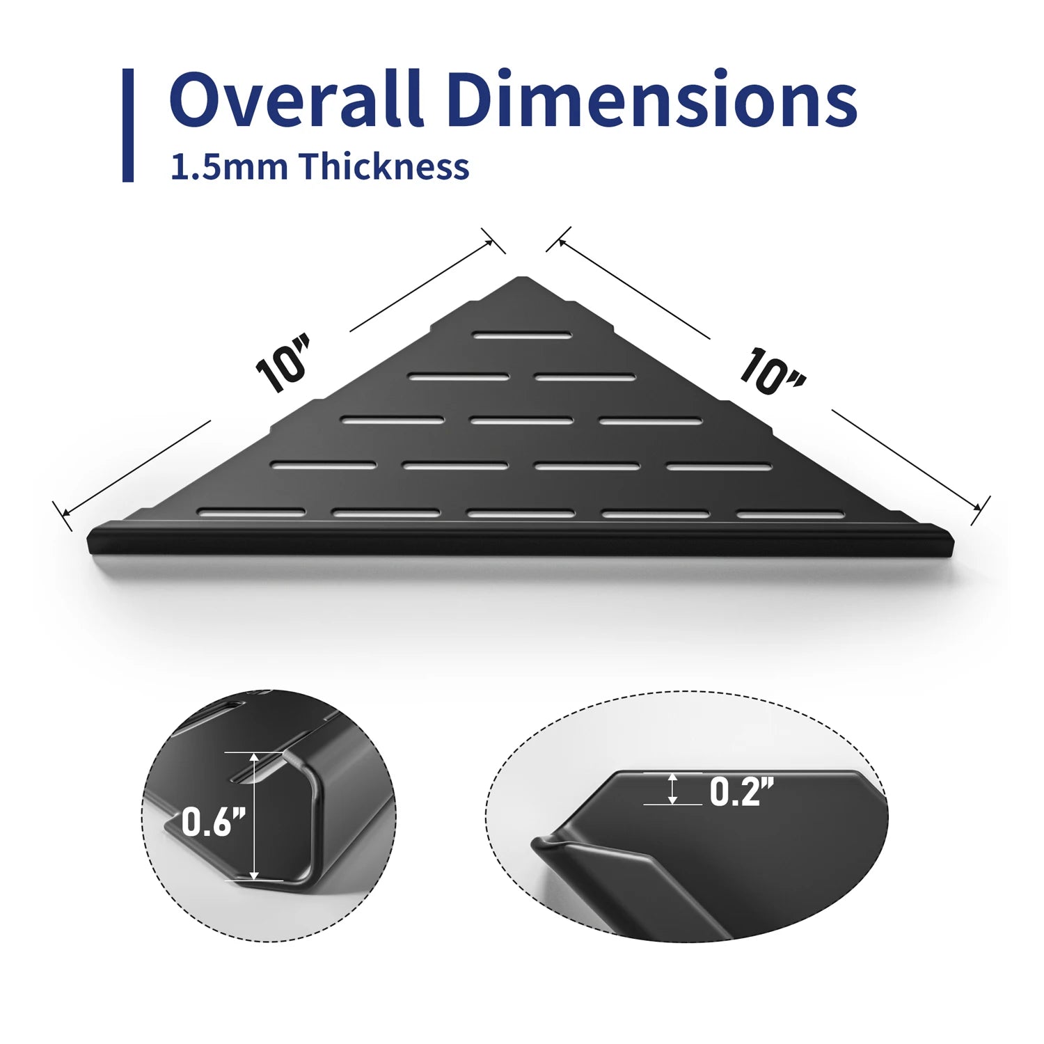 Matte Black Corner Shower Shelf