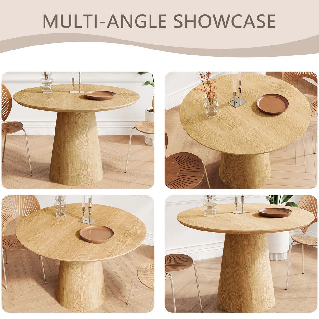 Solid Wood Strip Dining Table Natural Finish Modern Nordic Design for Home Restaurant Workshop Various Settings