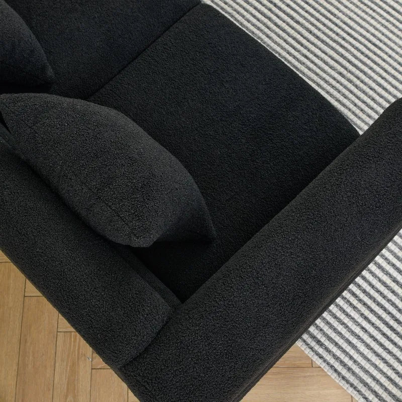 Oversized Three Seater Sectional Sofa Bed Set with Tufted Fabric Cover Deep Seating for Living Room Bedroom & Office