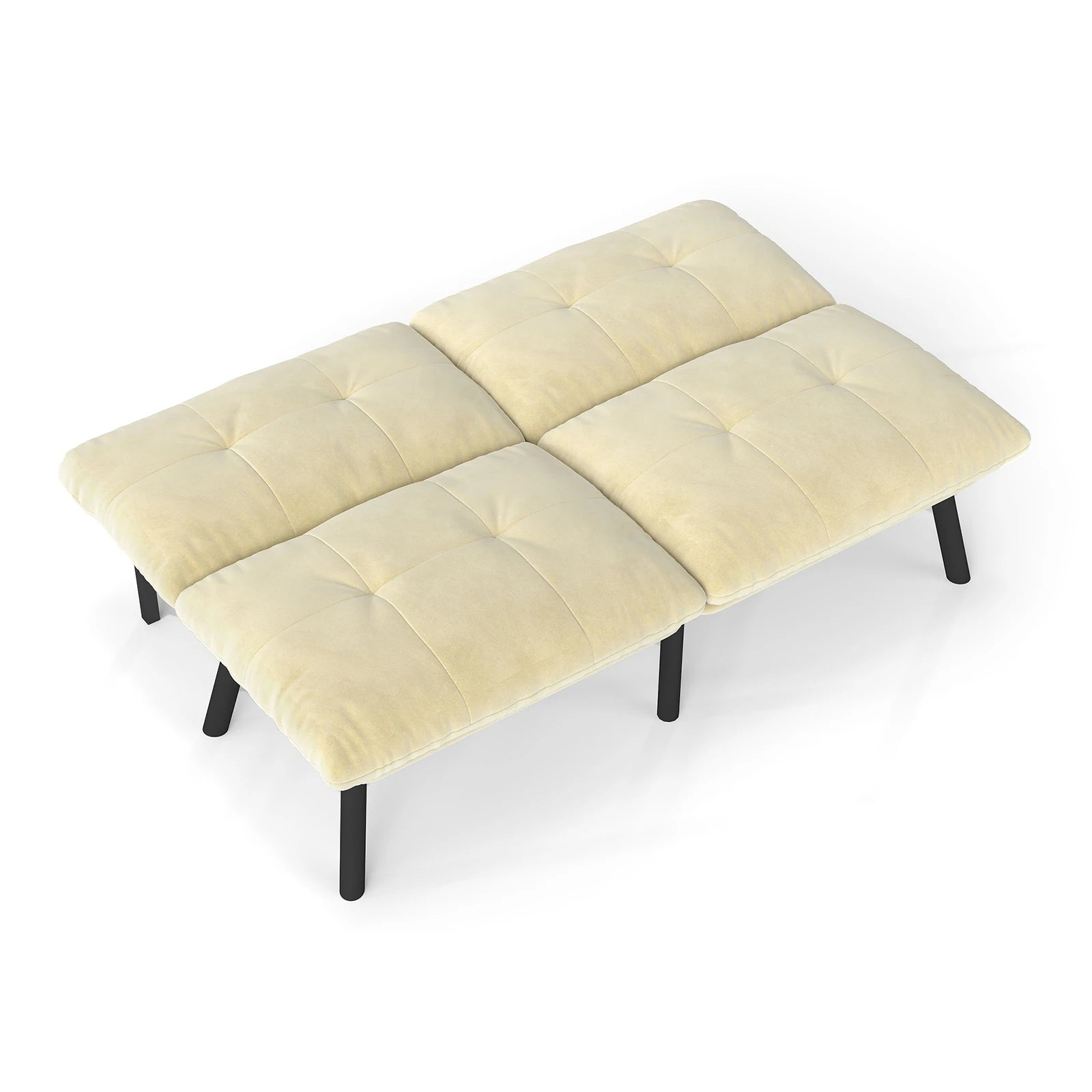 Cream Convertible Folding Modern Sofa Bed - Multi-Functional Space-Saving Lounge Couch for Living Room