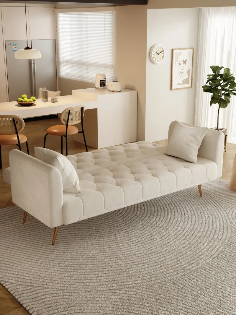 Luxury American Velvet Chesterfield Sofa Convertible Seat Set for Small Spaces-Comfortable Seating for Living Room Bedroom