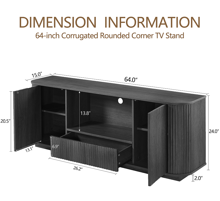 Modern Fluted TV Stand