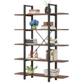 US Local 5-Tier Bookshelf, Industrial Bookcase, Vintage Tall Book Rack, 70" H X 11" D X 47" W, Fo Living Room, Home Office