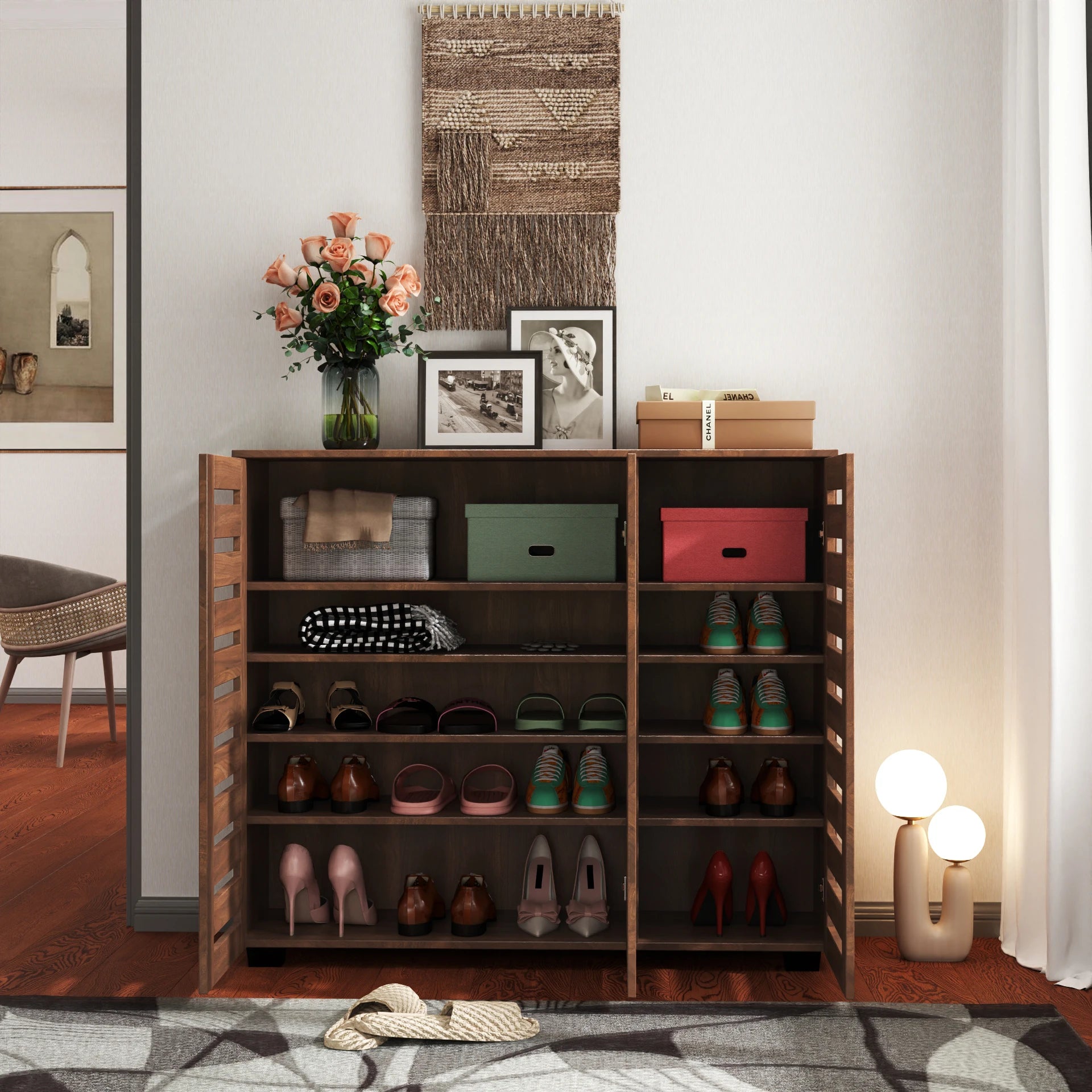 Refined 5-Tier Shoe Cabinet