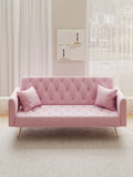 Modern Tufted Convertible Seat Sofa American Velvet Comfortable Furniture for Small Living Room Office Apartment Hotel Villa