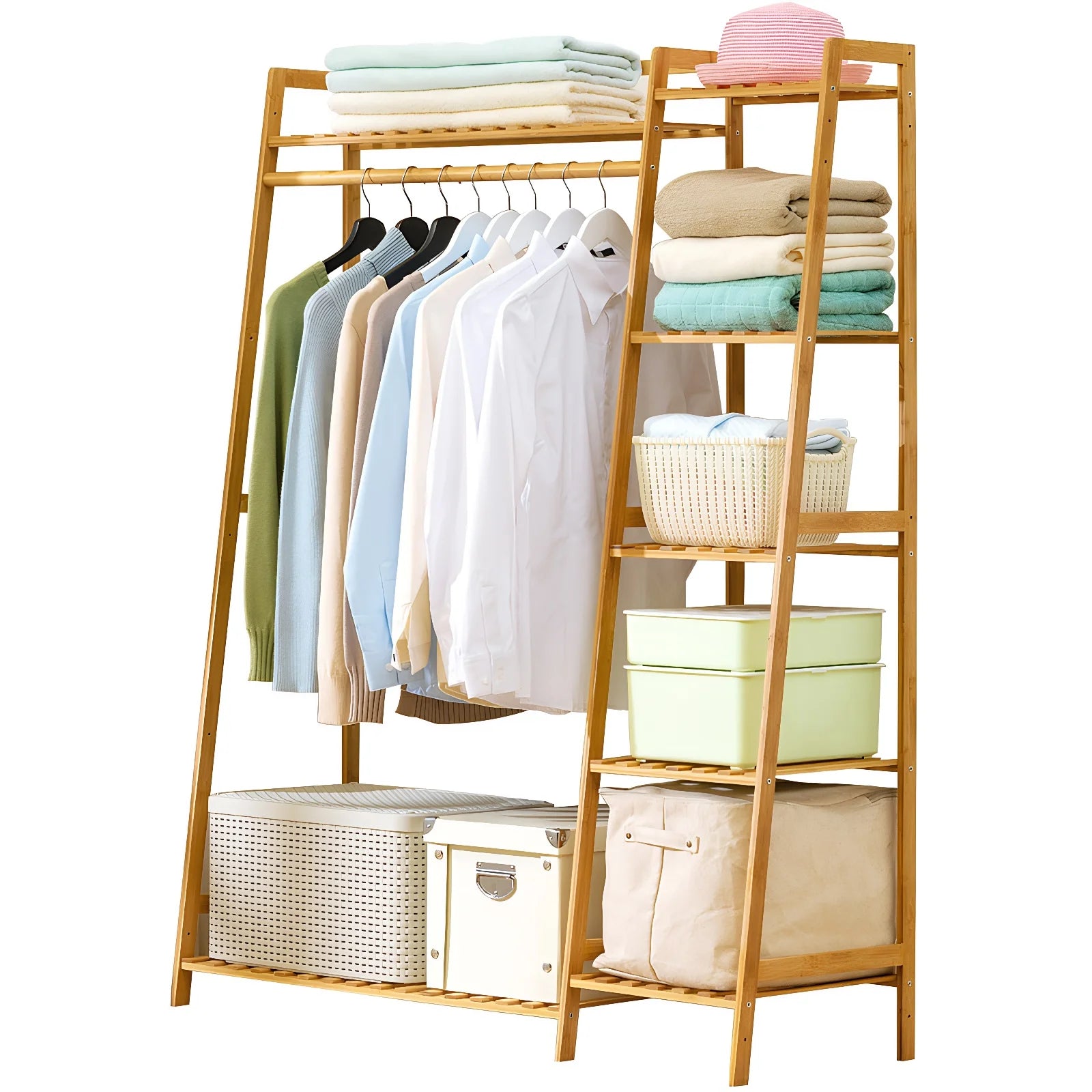 Bamboo Free Standing Garment Rack