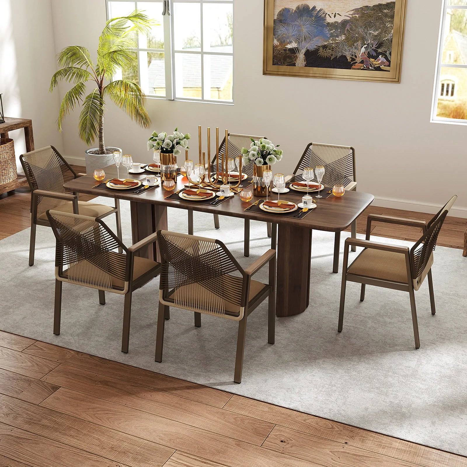 Contemporary Rope Outdoor Dining Chair