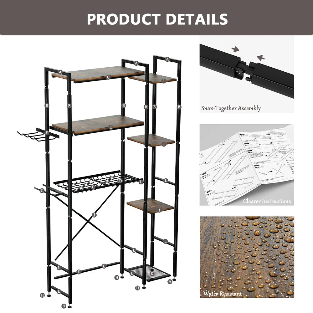 Elevated Over-Toilet Storage Rack
