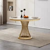47" Round Marble Top Dining Table Luxury Modern Design Durable Eco-Friendly Dining Room Furniture for Home Hotel Restaurant Use
