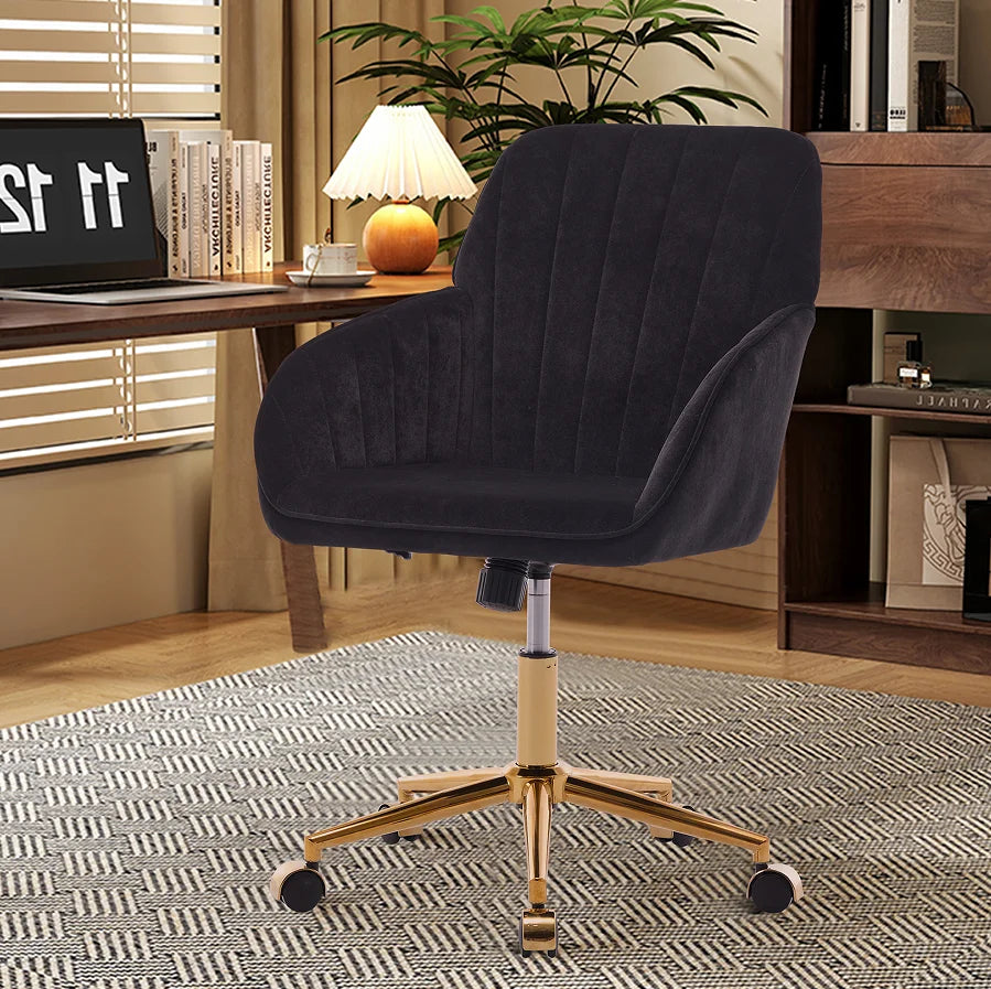 Adjustable Modern Fabric Office Chair Ergonomic Swivel Chair with Metal Base Eco-Friendly Design for Home Bedroom Use
