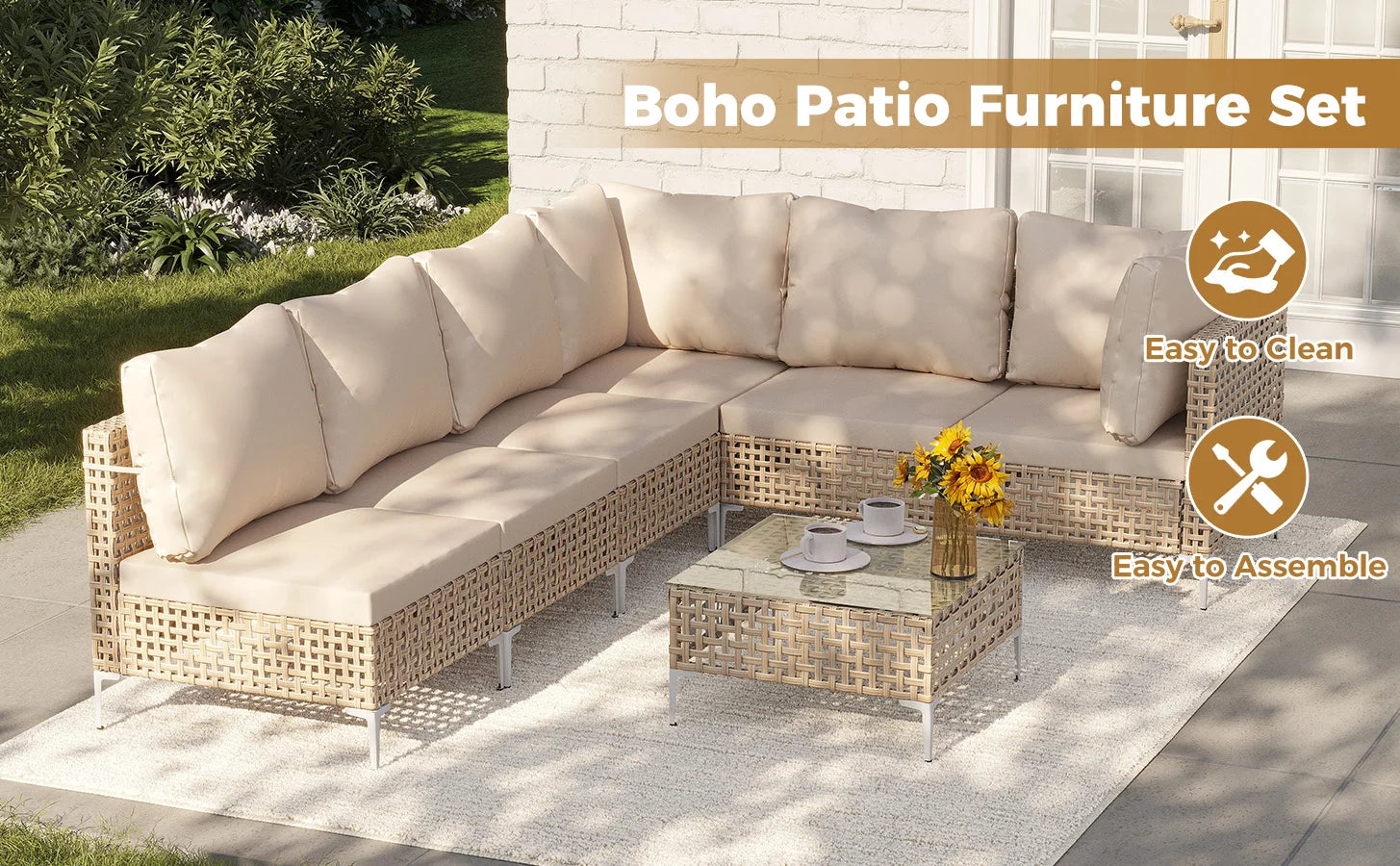 Modern Outdoor Sectional Sofa Set