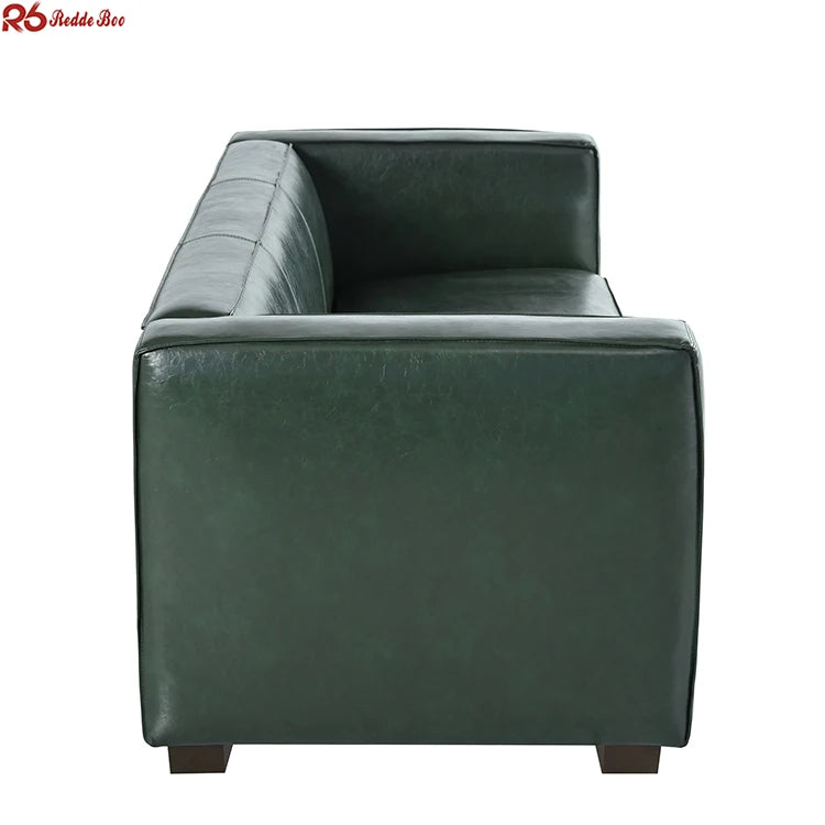 Luxury New Design 3 Seater Durable Wooden Frame Leather Sofa Couch with Wooden Legs Living Room Office Furniture