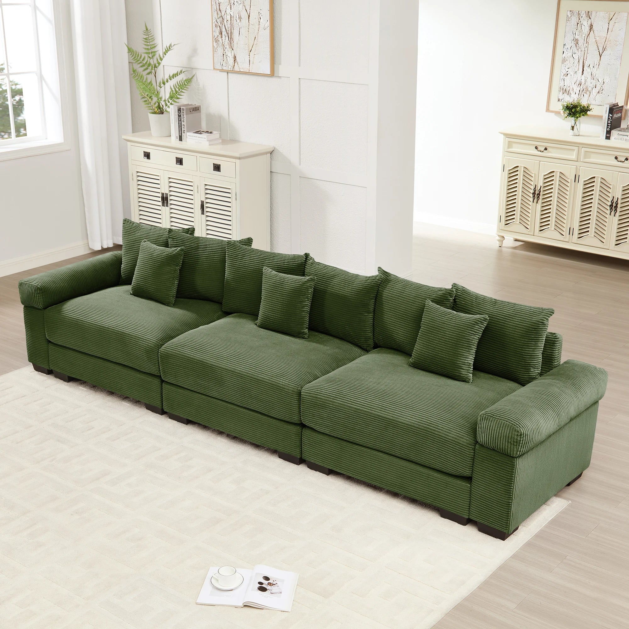 Oversized Cloud Modular Sectional Couch Set Convertible Square Shape Villa Extra-Wide Armrests with Ottoman Modern Design