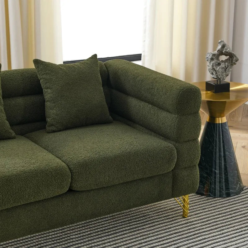 Oversized Two-Seater Chesterfield Velvet Modular Eco-Friendly Sofa Set with Deep Seating for Living Room and Bedroom