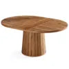 55" Oval Dining Table for 6, Farmhouse Table with Sturdy Pedestal Base for Family Gatherings in Kitchen & Dining Room