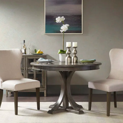 Modern  Round Dining Table, Solid Wood Finish Classic Design for Dining Room