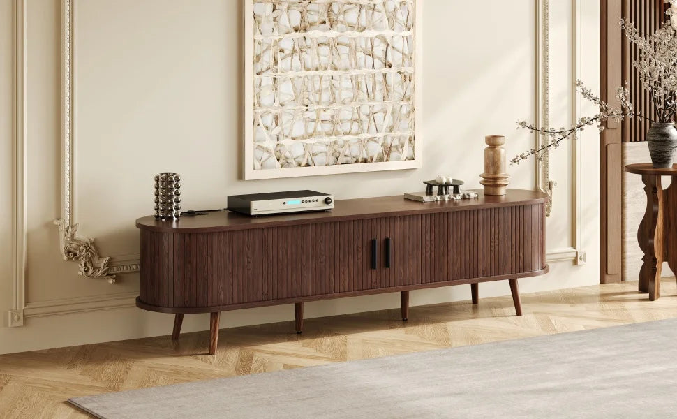 Mid-Century Tambour TV Stand