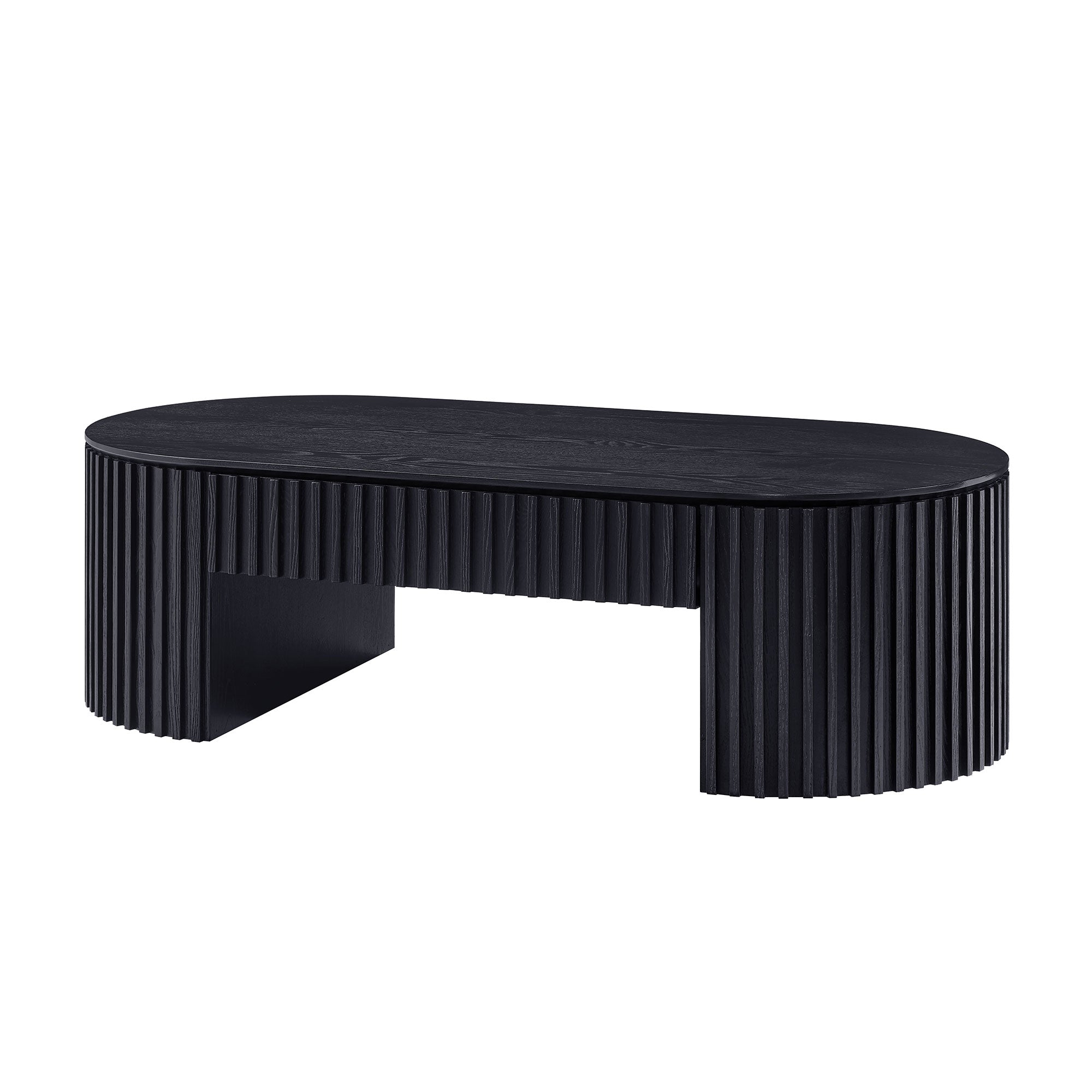 Modern Fluted Oval Coffee Table