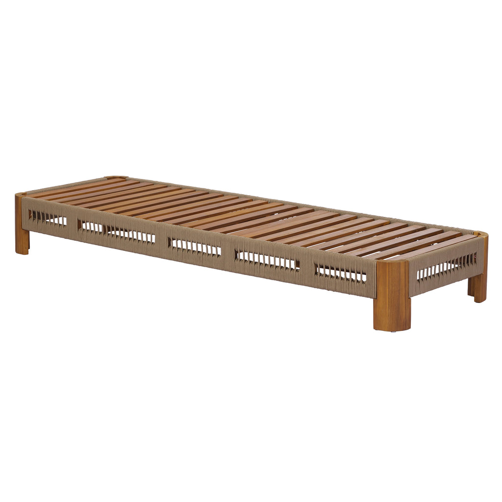 Modern Acacia Wood Chaise Lounge