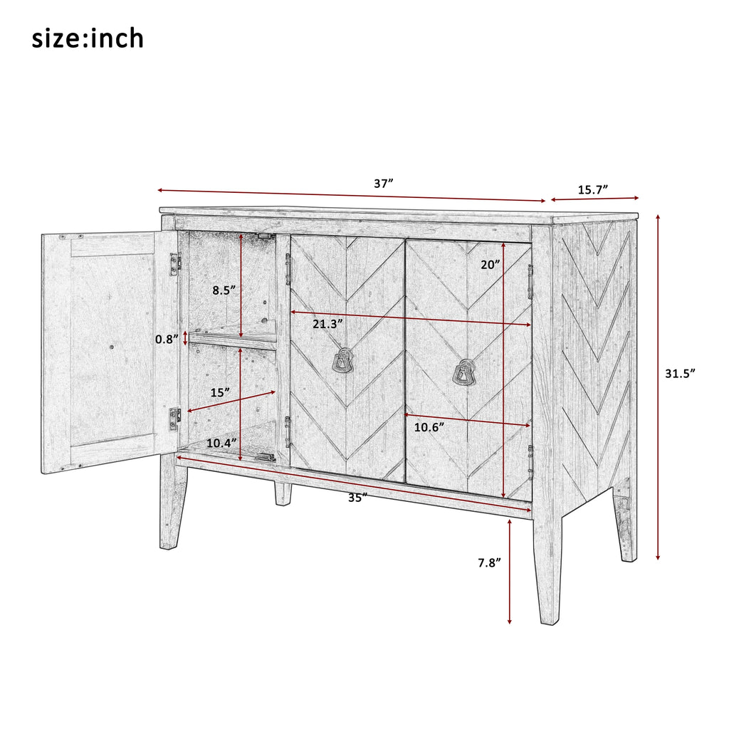 Modern 3-Door Sideboard Cabinet