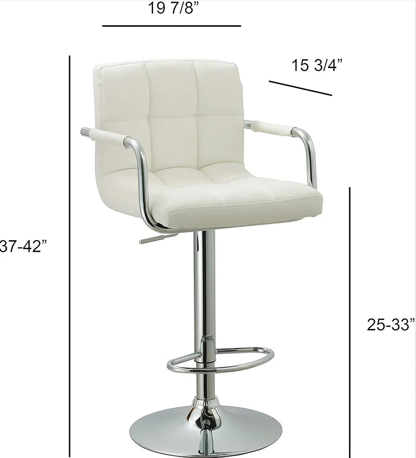 Modern Adjustable Swivel Bar Stools (Set of 2)