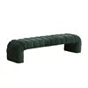 SZ Modern Upholstered Armless Bed Bench Channel Tufted Couch Daybed Chaise Chenille Ottoman FootStool for Living Room Bedroom