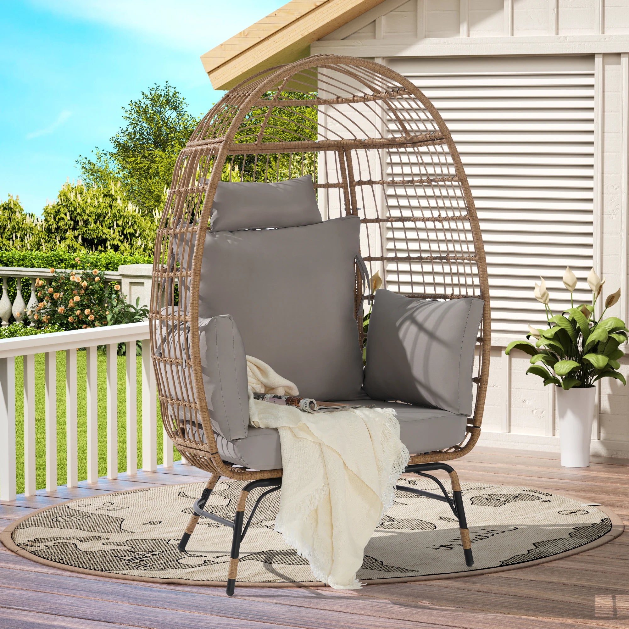 Modern Rattan Outdoor Egg Chair
