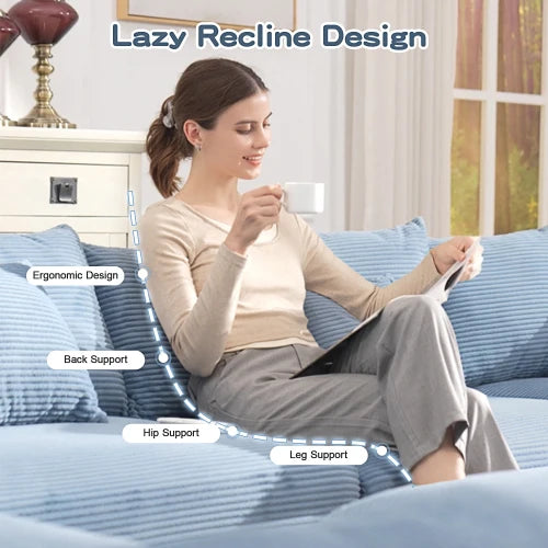 Oversized Cloud Modular Sectional Couch Set Convertible Square Shape Villa Extra-Wide Armrests with Ottoman Modern Design