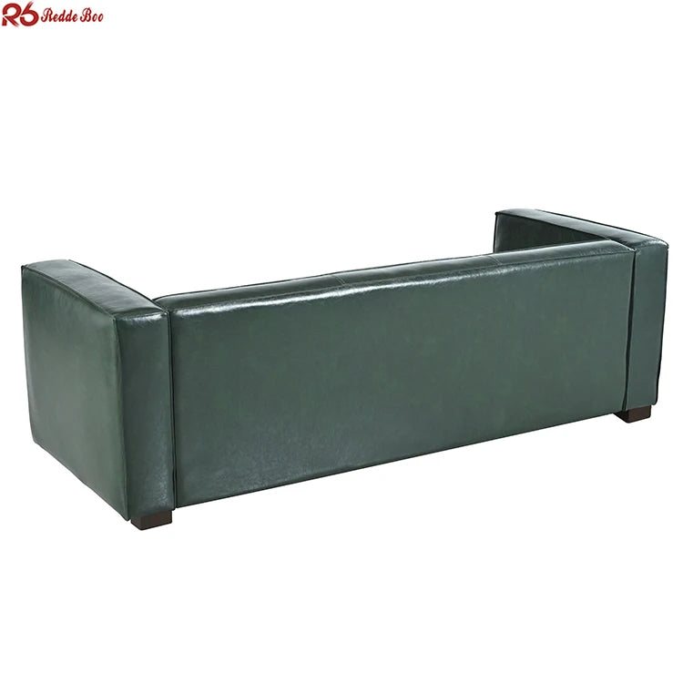 Luxury New Design 3 Seater Durable Wooden Frame Leather Sofa Couch with Wooden Legs Living Room Office Furniture