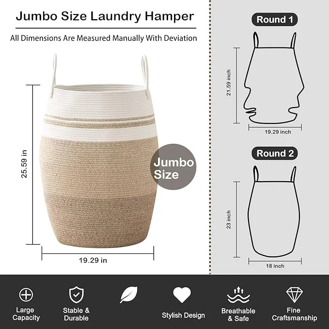 Woven Cotton Rope Laundry Hamper