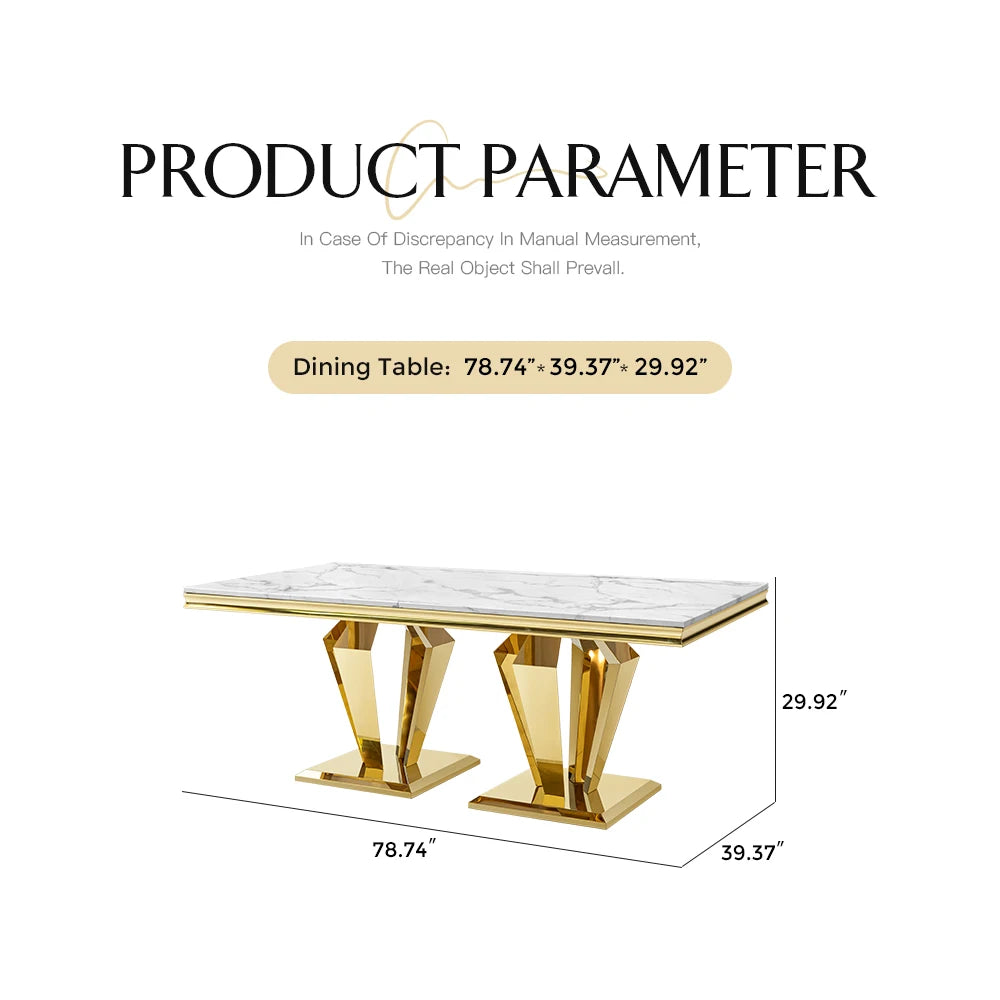 Luxury Italian Dining Room Table 10 Seater Modern Restaurant Stainless Steel Metal Wedding Juego De Mesa De Comedor