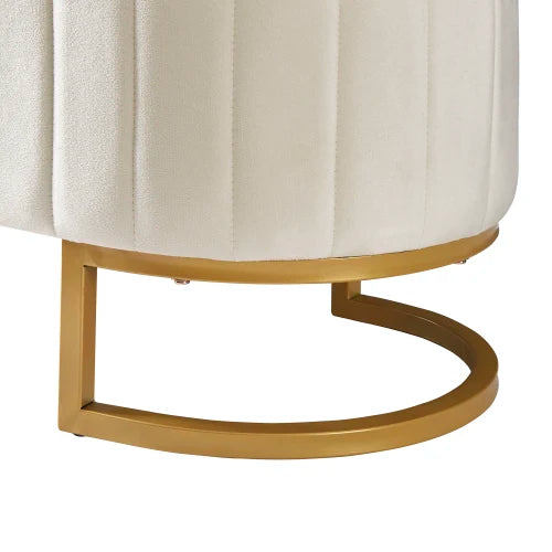 Elegant Upholstered Velvet Storage Ottoman with Button-Tufted,Storage Bench with Metal Legs for Bedroom Living Room