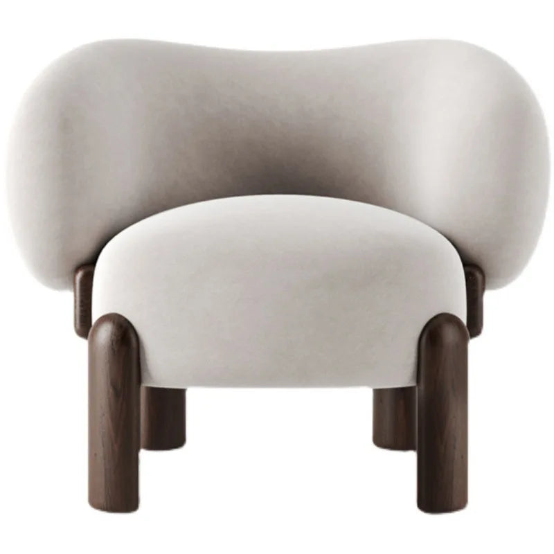 Nordic Boucle Fabric Beige Living Room Chair Accent Sofa Single Armchair Modular Chairs