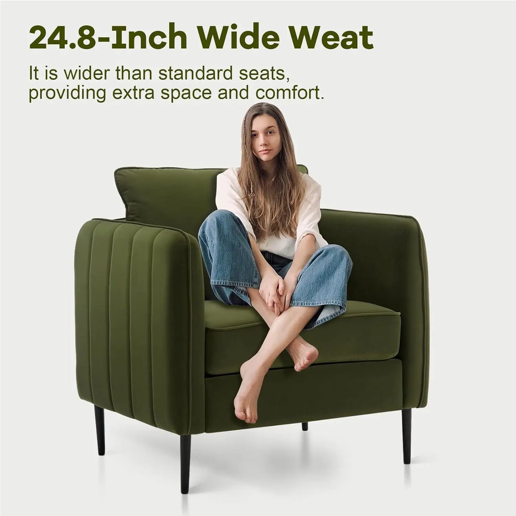 Mid-Century Velvet Accent Chair