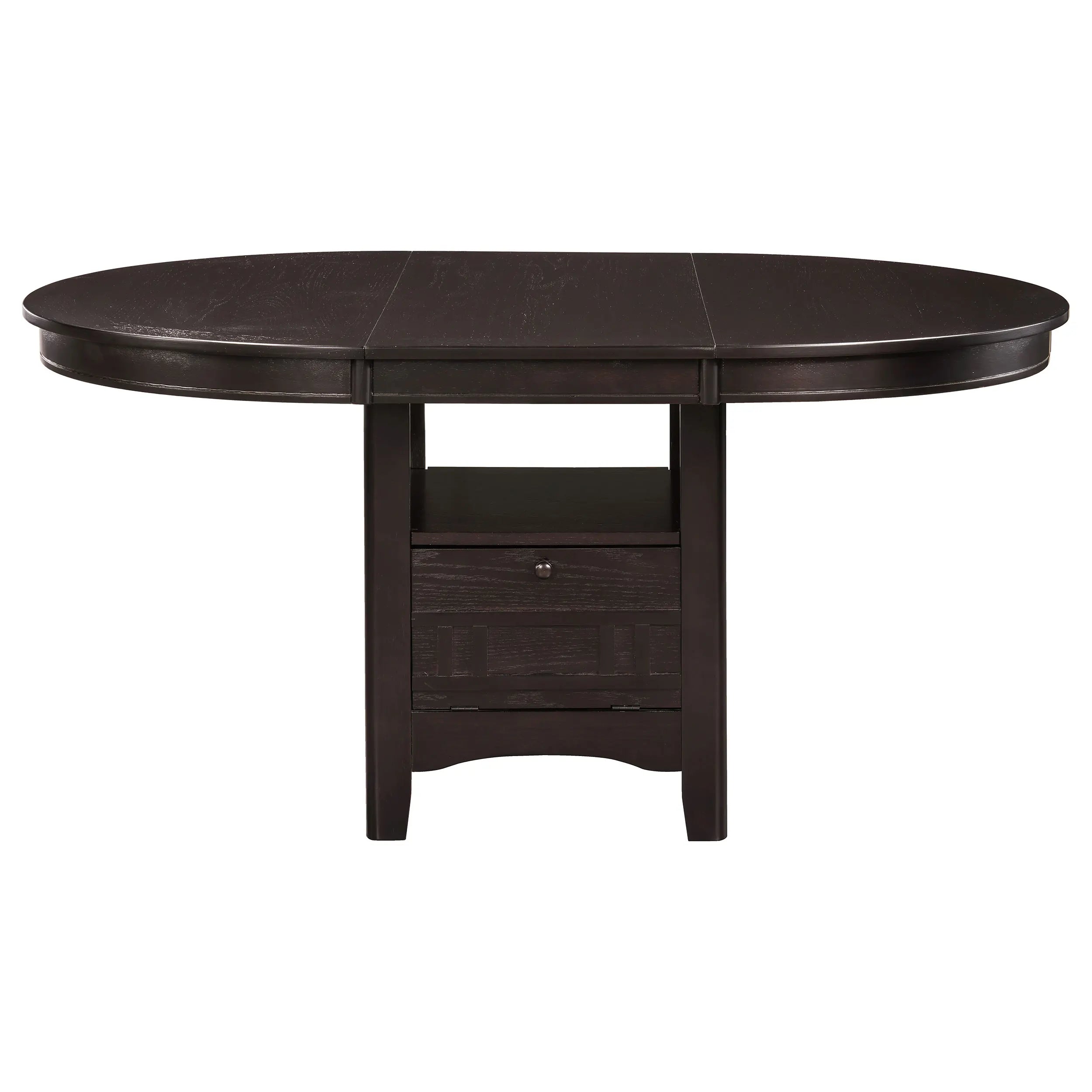 Modern Espresso Oval Adjustable Extension Leaf Dining Table