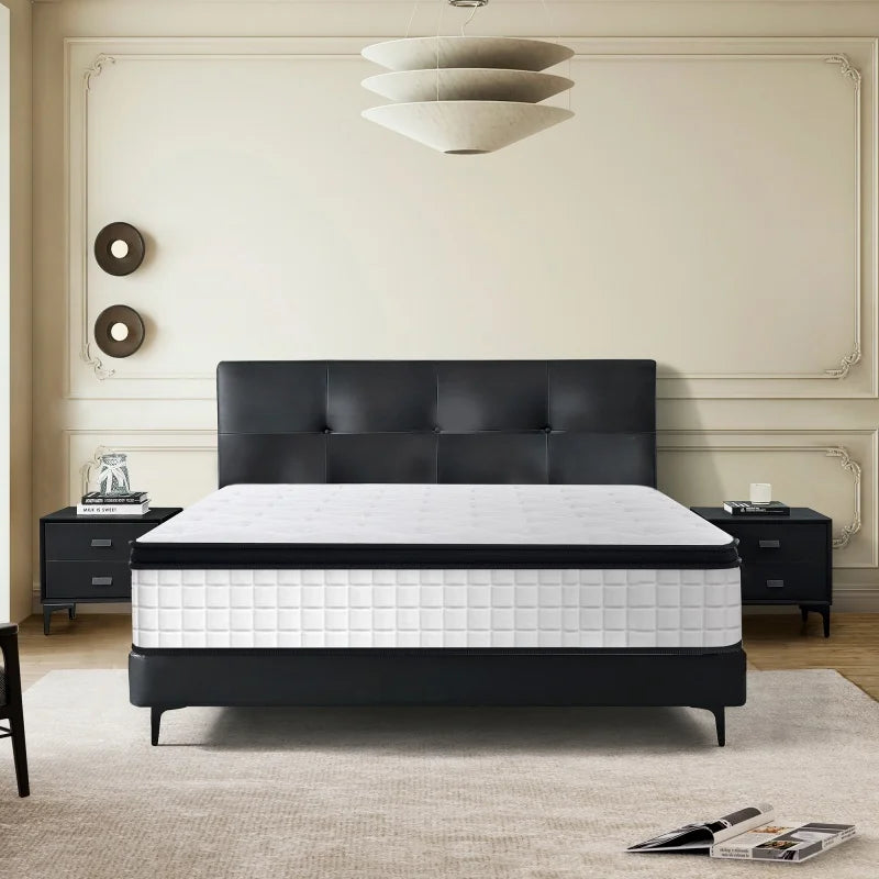 M US Stock 12 Inch Twin Size Hybrid Euro Top Memory Foam Pocket Spring Mattress Pocket Spring Roll up Mattress