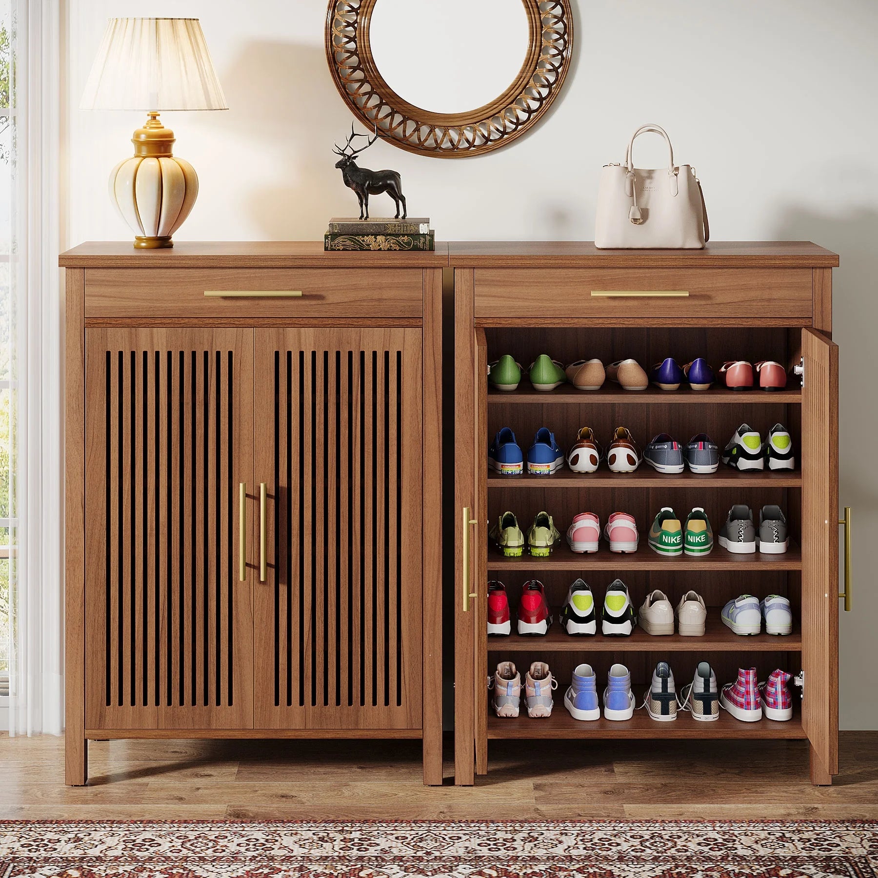 Farmhouse 5-Tier Shoe Cabinet