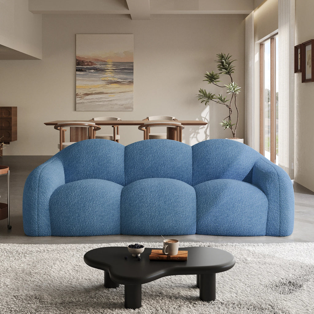 ATUNUS America Drop Shipping Modern 3 Seats Cloud Sofa for Living Room Furniture Blue Vacuum Compressed Sofa Couch Set Hot Sale