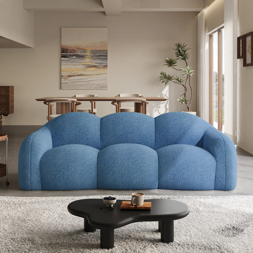 ATUNUS America Drop Shipping Modern 3 Seats Cloud Sofa for Living Room Furniture Blue Vacuum Compressed Sofa Couch Set Hot Sale