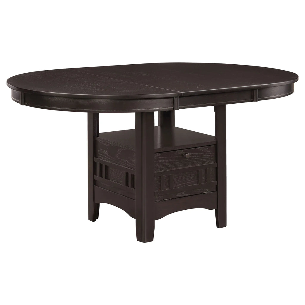 Modern Espresso Oval Adjustable Extension Leaf Dining Table