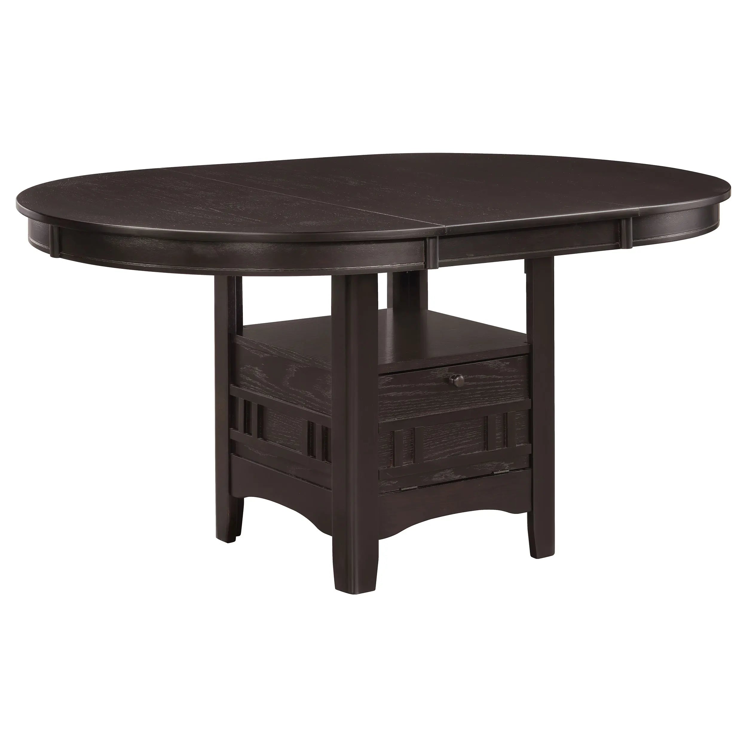 Modern Espresso Oval Adjustable Extension Leaf Dining Table