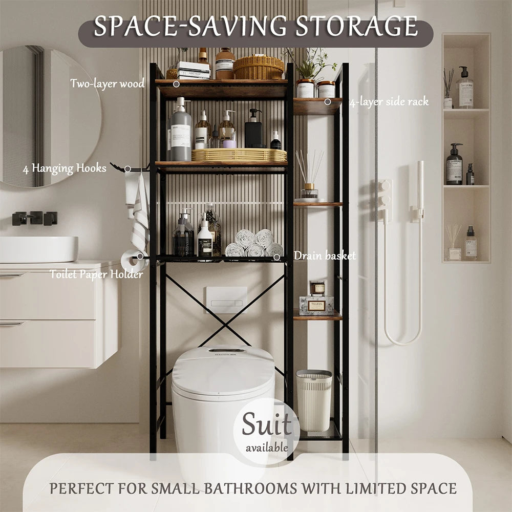 Elevated Over-Toilet Storage Rack