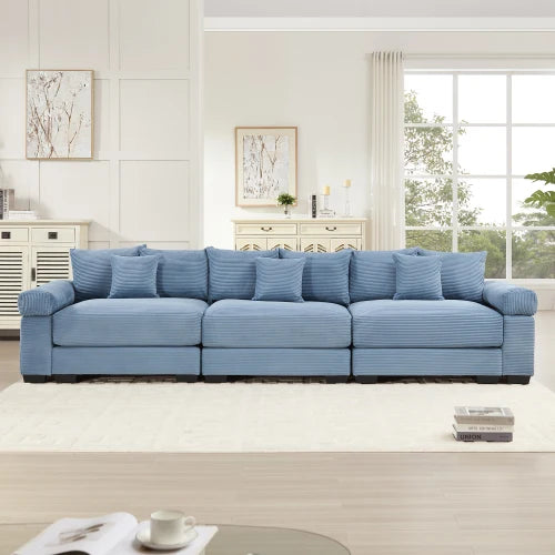Oversized Cloud Modular Sectional Couch Set Convertible Square Shape Villa Extra-Wide Armrests with Ottoman Modern Design