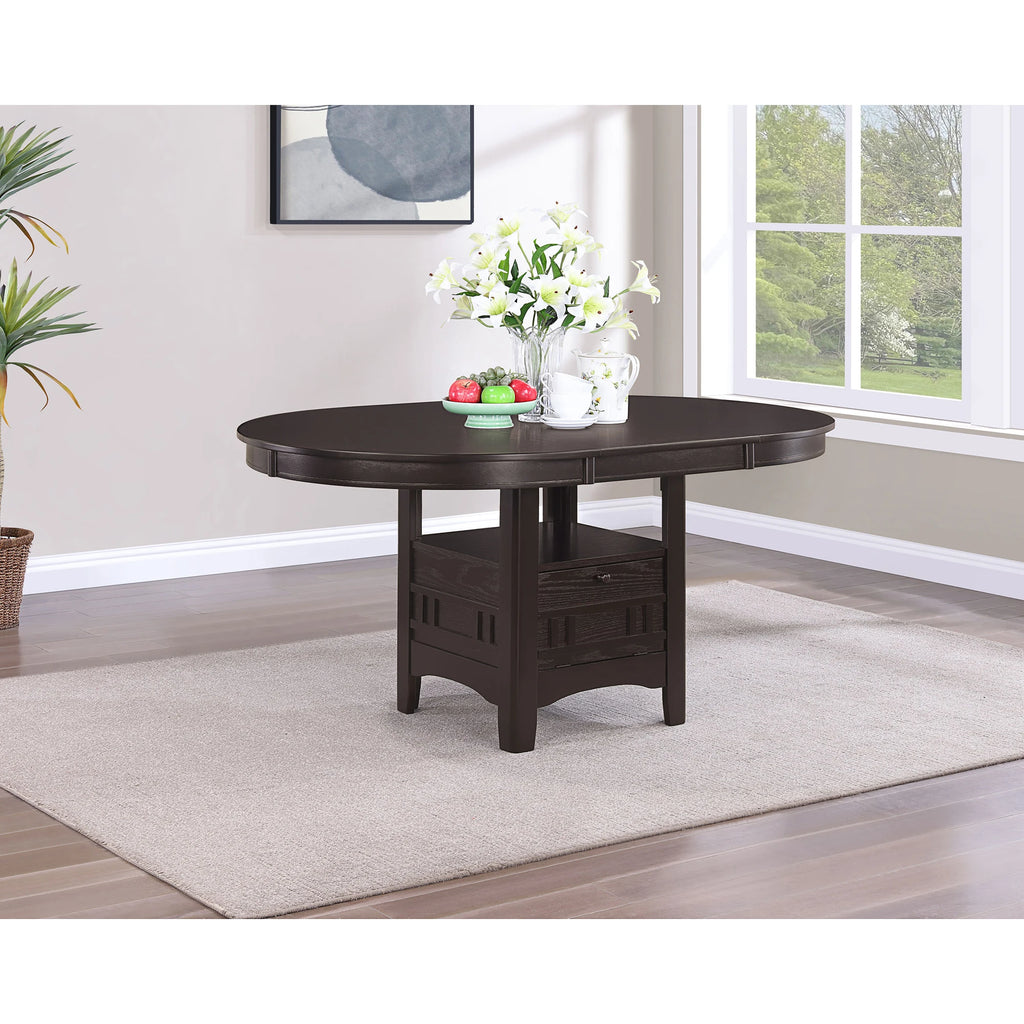Modern Espresso Oval Adjustable Extension Leaf Dining Table
