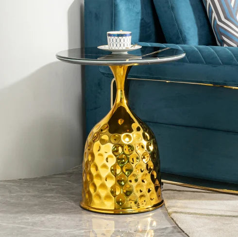 Wholesale Modern Style Custom Hammered Steel Console Table Adjustable Height Living Room Dining Bedroom Nightstand Circular