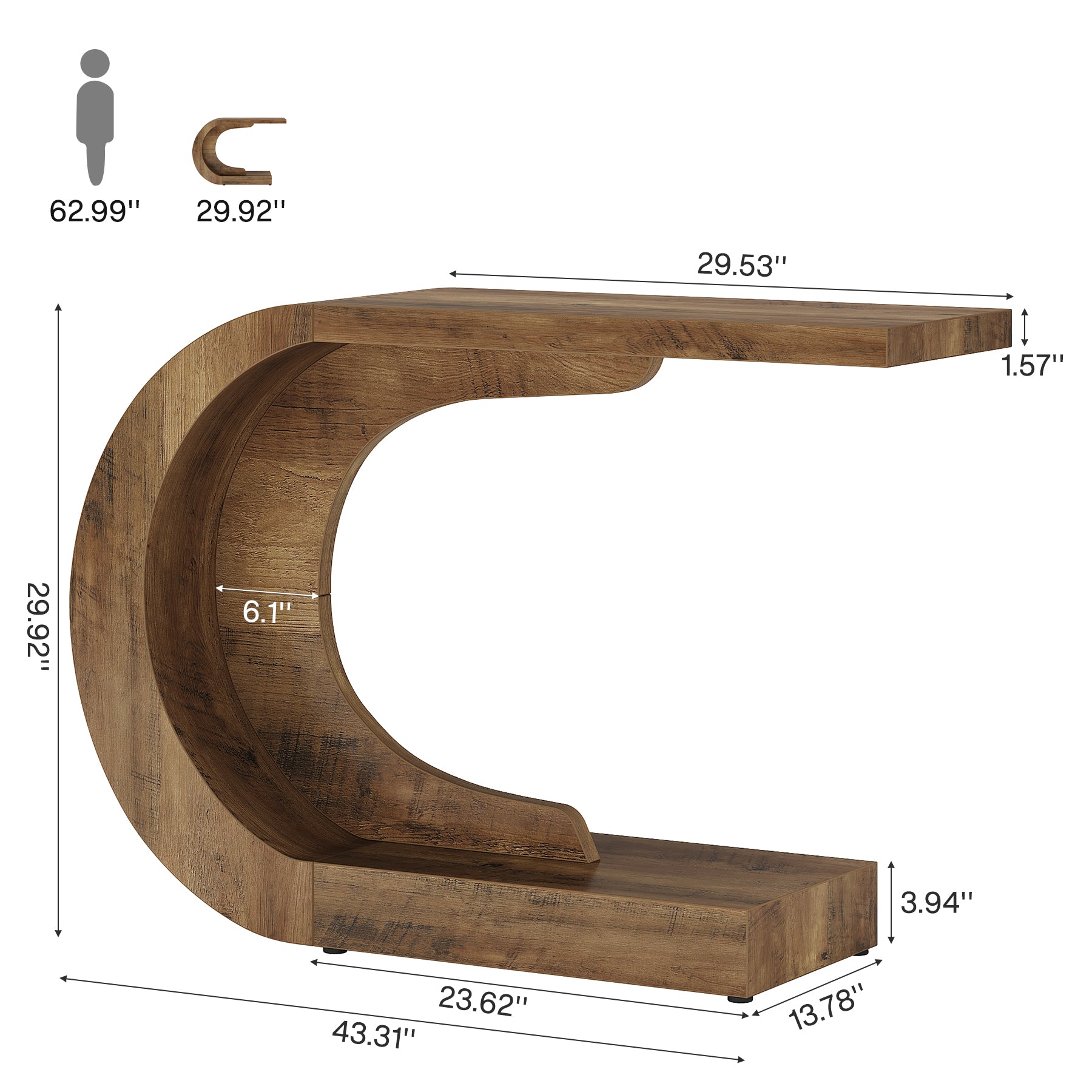 Modern C-Shaped Console Table