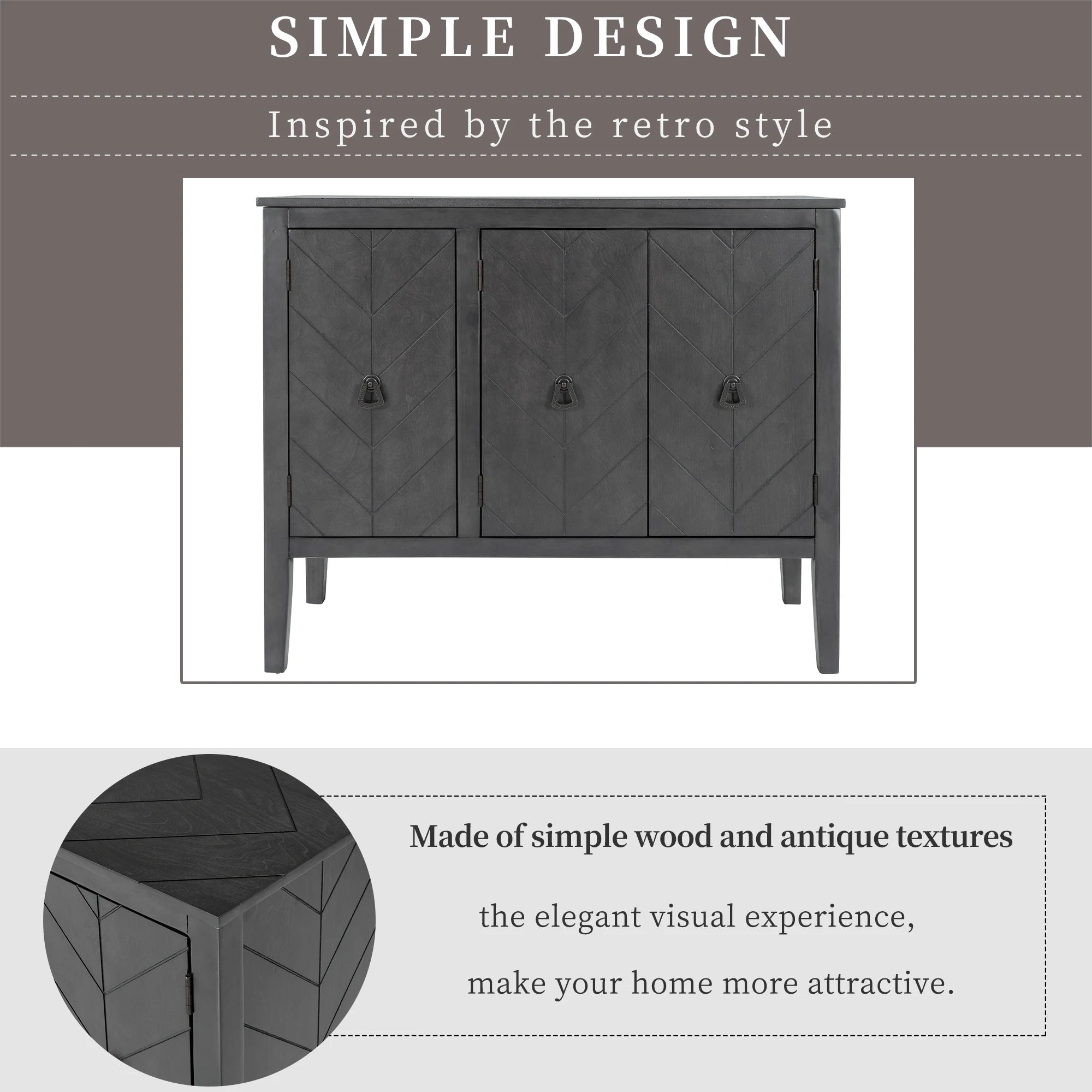Modern 3-Door Sideboard Cabinet
